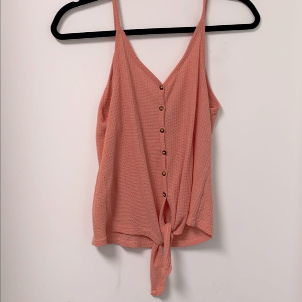 Button down tank with front tie